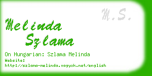 melinda szlama business card